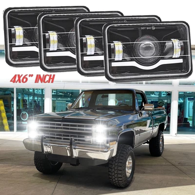 4 LED Headlights 4X6 2003 to 2009 for Chevy Kodiak C4500 C5500 Sealed Beam - Image 1 of 4