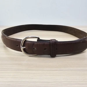 Silver Creek Leather Belt Mens 38 Large Brown Silver Buckle Outdoor Work Western - Picture 1 of 12