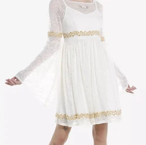 Her Universe The Lord Of The Rings Galadriel Bell Sleeve Dress (L) EUC - Picture 1 of 14