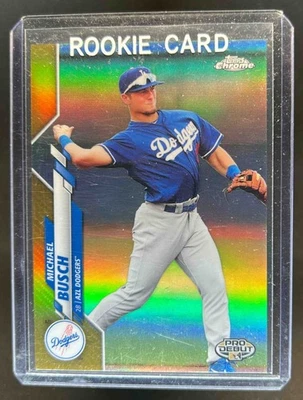2020 Topps Pro Debut Michael Busch Refractor Chrome Gold #56/75 - Image 1 of 2