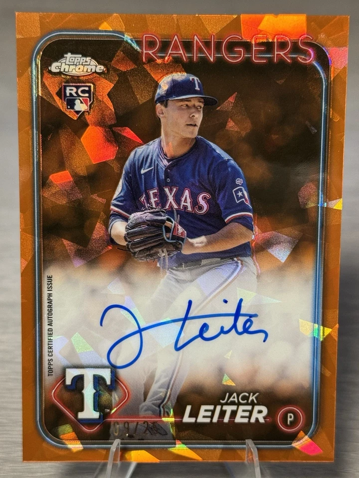 🔥⚾️JACK LEITER 2024 Topps Chrome Update Orange Sapphire Auto RC/25 #RANGERS⚾️🔥 - Image 1 of 4