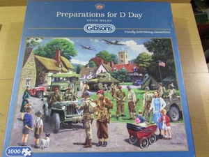 LOOK* Superb & Complete GIBSONS 1000 pc Jigsaw Puzzle PREPARATIONS FOR D-DAY - Picture 1 of 5