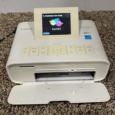 Canon Selphy CP1200 WiFi Wireless Color Photo Printer White W/ Power Supply - Image 1 of 4