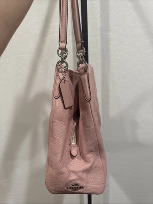 Coach Madison Phoebe Pebbled Pink Genuine Leather Shoulder Tote Hobo Bag Large - Image 1 of 4