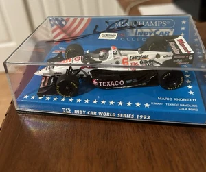 MINICHAMPS Indy Car 1993 Mario Andretti #6 Texaco Newman Haas Ford Lola Signed - Picture 1 of 7