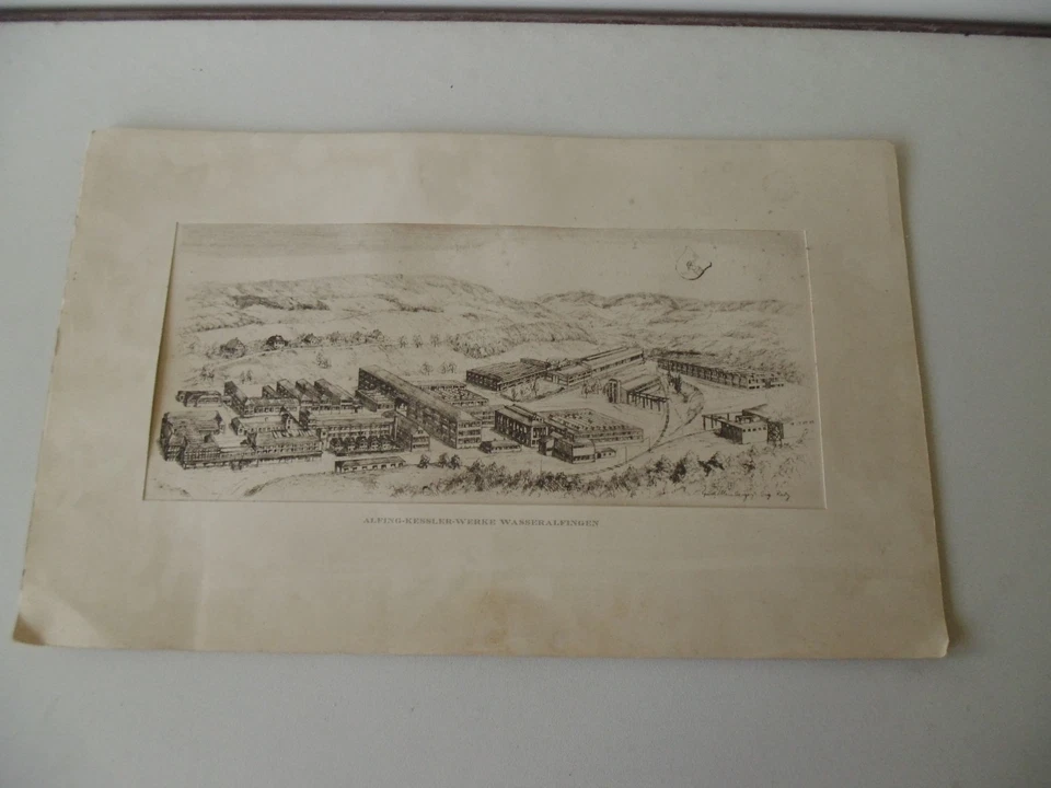 Org.Radierung Alfing-Kessler-Werke Wasseralfingen Gustl Illenberger - Bild 1 von 4