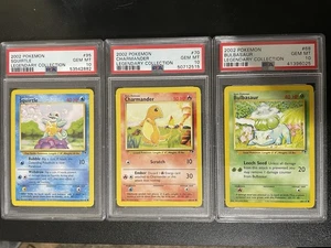 2002 Pokémon Legendary Collection PSA 10 Starter Set - Picture 1 of 7