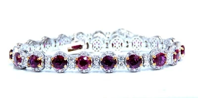 12ct Natural Ruby Diamonds Bracelet 14kt Gold ** - Image 1 of 4