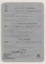 2005 Topps Total Printing Press Plate Black Backs 1/1 LaBrandon Toefield 09gu