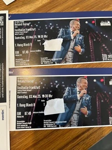 2 Tickets Roland Kaiser Frankfurt - 1. Rang, Block H, Reihe 1 - 03.05. - Top - Bild 1 von 3