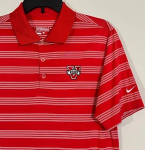 Nike Dri-Fit Golf Polo Shirt V-State Valdosta State Men’s Size Small Red Stripes - Picture 1 of 6
