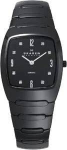 Skagen Black Dial With Swarovski Crystal Accents Ceramic Watch 914SBXC MSRP $225 - Picture 1 of 2