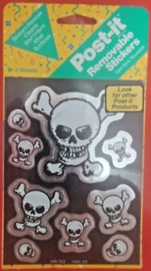 Skull & Cross Bones 1989 3M Post it paquete de 20 pegatinas ¡NUEVO EN STOCK! HR-702 Scary Halloween - Imagen 1 de 5