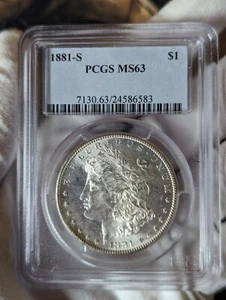 1881-S Morgan Silver Dollar - High Luster PCGS MS63 - Picture 1 of 2