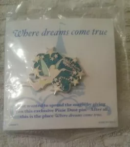 PIN DE CAMPANA DE RETOCADOR DE POLVO PIXIE EXCLUSIVO DISNEY WHERE DREAMS COME TRUE NUEVO EN PAQUETE - Imagen 1 de 2