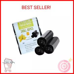 4 Gallon Trash Bags Black Biodegradable Small Garbage Bags 60 Cts Recycled Unsce - Picture 1 of 2