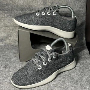 Allbirds Wool Runners - Size 7 - Gray Black Lace Up Shoes Sneakers - 1018 - Picture 1 of 7