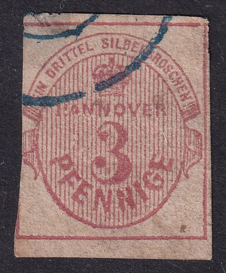 HANOVER 1859 Numeral 3pf Bright Rose SG 19 Used (CV £140) - Image 1 of 1