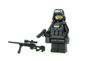 Battle Brick SWAT Sniper Police Minifigure made with real LEGO® minifig - Picture 1 of 5