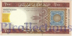 LOT MAURITANIA 200 OUGUIYA 2004 PICK 11a UNC X 5 PCS - Picture 1 of 2