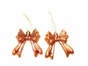2 pieces Christmas Decoration Hanging Ornaments set Bow Present - Picture 1 of 12