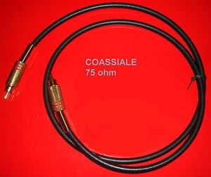 CAVO VIDEO COASSIALE 75 ohm RCA/RCA , lunghezza 1 metro - Foto 1 di 1