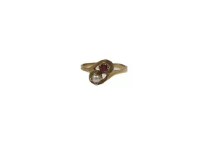 BEAUTIFUL 10K GOLD PEARL & RUBY RING SIZE 7 1.7 GRAMS - Picture 1 of 5
