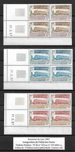 Laos - Royaume du Laos 1967 - Hôtel des Postes - (3 blocs of 4 stamps) MNH ** - Picture 1 of 1