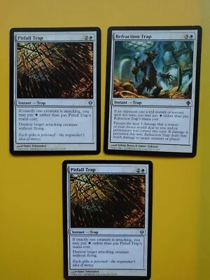 MTG Card. traps x3   2pitfall - zendikar & Refraction -worldwake - Image 1 of 4