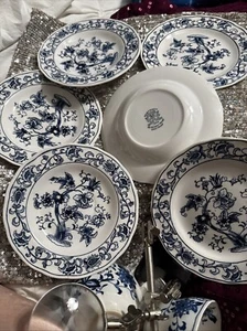 6 Blue Nikko Ming Tree Double Phoenix Bread/Butter Plates Lot Made in Japan Nice - Picture 1 of 2