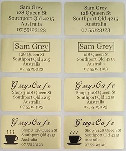 Gold Personalised Name / Address Label Stickers- XL (45*25mm) Dishwasher Safe - Picture 1 of 6