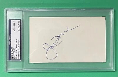 JOE TORRE AUTO AUTOGRAPH INDEX CARD PSA/DNA 8 - Image 1 of 2