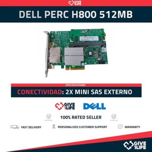 DELL CONTROLADORA RAID PERC H800 PERFIL LARGO 512MB CACHE 6GB/S PN: 0N743J - Picture 1 of 7