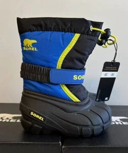 SOREL Z52107 Youth Blue Nylon Flurry Waterproof Insulated Snow Boot Size 8 M - Picture 1 of 5