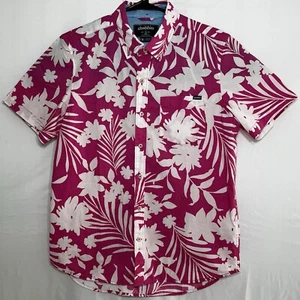 Chubbies Friday Shirt Men’s Medium Short Sleeve Button Up Pink White Floral - Picture 1 of 15