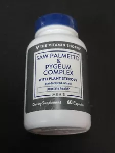 The Vitamin Shoppe Saw Palmetto & Pygeum Complex w Plant Sterols 60 Capsules ! - Picture 1 of 1