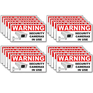 Überwachungskamera im Einsatz Warnaufkleber Etiketten Aufkleber 8" (20,3cm) Multipacks  - Bild 1 von 7