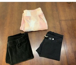 Lot of 3 Girls Size 10/12 Knit Pants Art Class Cat & Jack H&M Black Pink Legging - Picture 1 of 12