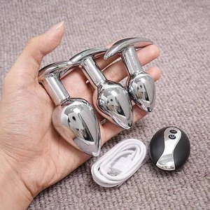 Metal Mini Anal Butt Plug Vibrator Dildo Penis G-spot Stimulator Remote Control - Picture 1 of 41