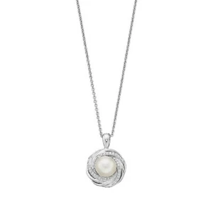 Simply Vera Vera WangFreshwater Cultured PearlDiamond Swirl Necklace 18 inch - Picture 1 of 8