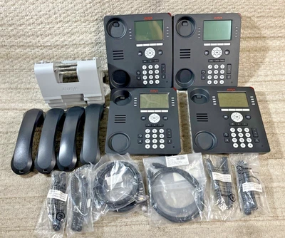 Lote de 4, telefone de mesa Avaya 9608G Gigabit IP telefone com aparelho e suporte - Imagem 1 de 4