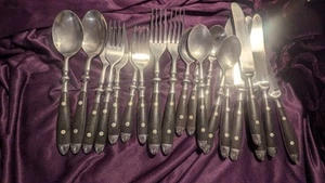 20 Vintage BISTRO Ersatz Schwarz Edelstahl Besteck Zwei Nieten - Bild 1 von 3