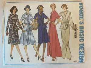 Vogue Basics 1183 Blouse Dress Pants Skirt 70s Look Bust 38 FACTORY FOLDED - Picture 1 of 14