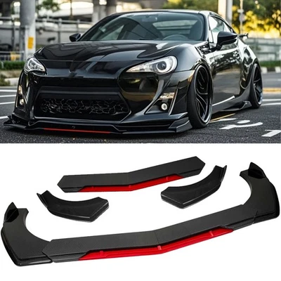For Scion FRS FR-S Front Bumper Lip+Spoiler Splitter Body Kit Carbon Fiber Red+ Foto 1 de 4