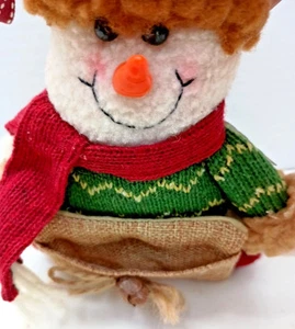 Adorable Plush Snowmen with Plaid Hat Christmas Ornaments RN 64078 - Picture 1 of 4