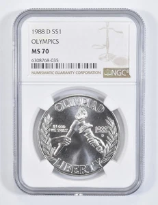 MS70 1988-D Olympic Commemorative Silver Dollar NGC *0461 - Picture 1 of 5