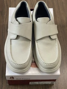 Gil Hush Puppies H18802 Sport White Leather Men US9.5 Wide EU42.5 Shoes Strap - Picture 1 of 12