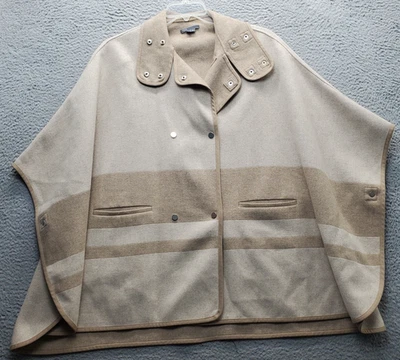 Vince Poncho Capa Cárdigan Suéter Mujer M/L Marrón Tejido Apretado Frente a Presión Usado en Excelente Condición Foto 1 de 4