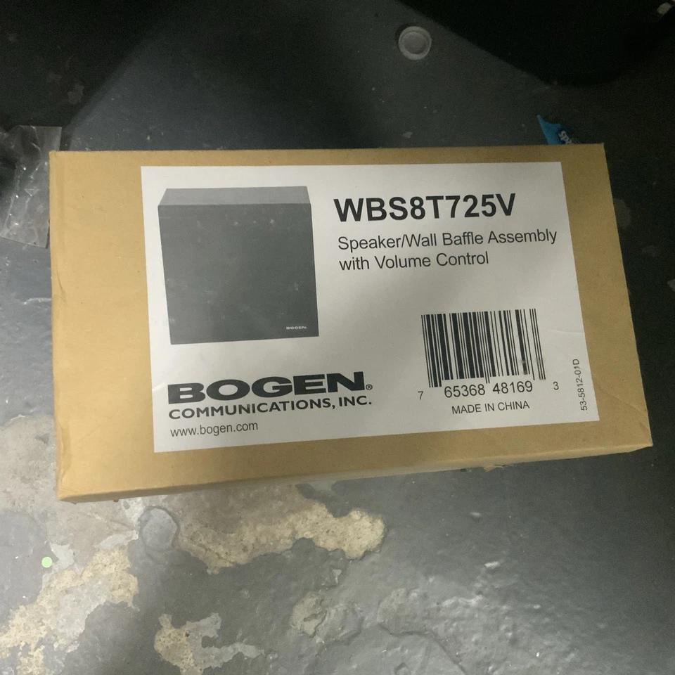 BOGEN COMMUNICATIONS Bogen WBS8T725 Wall-Mount Speaker with Baffle and 25V/70V Transformer, 1W, Black