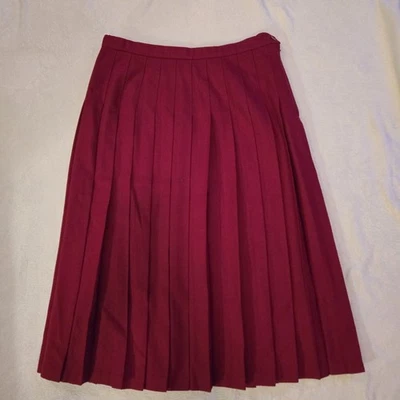 Falda plisada de lana Pendleton vintage para mujer roja/arándano vintage talla 16 usada en excelente estado  Foto 1 de 4